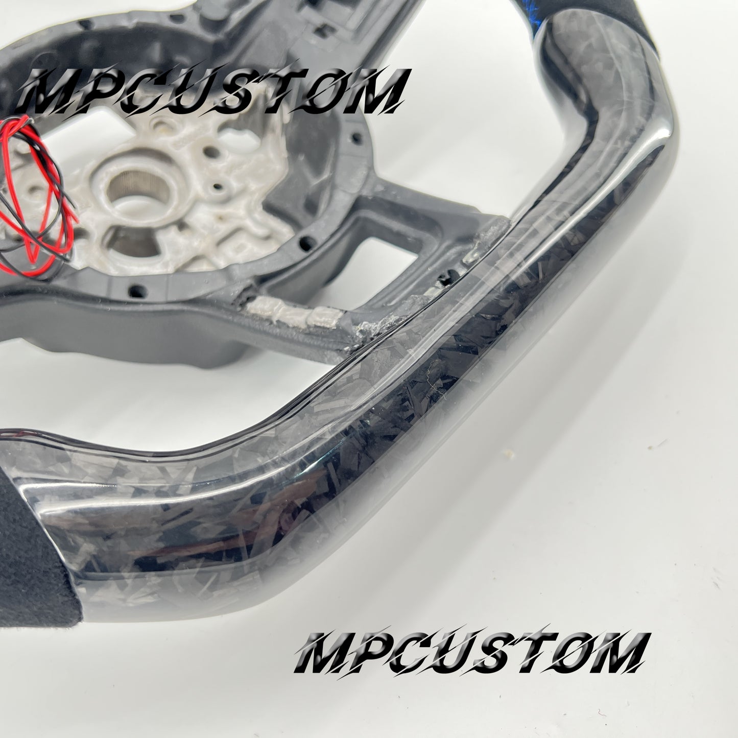 Mpcustom for Volkswagen MK7 2015-2019 carbon fiber steering wheel Alcantara and led and round top