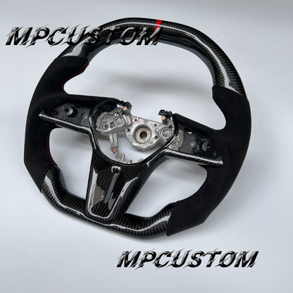 Mpcustom for Nissan GTR R35 2017+ carbon fiber steering wheel red stitching