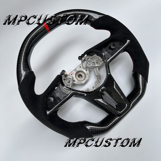 Mpcustom for Nissan GTR R35 2017+ carbon fiber steering wheel flat top and flat bottom