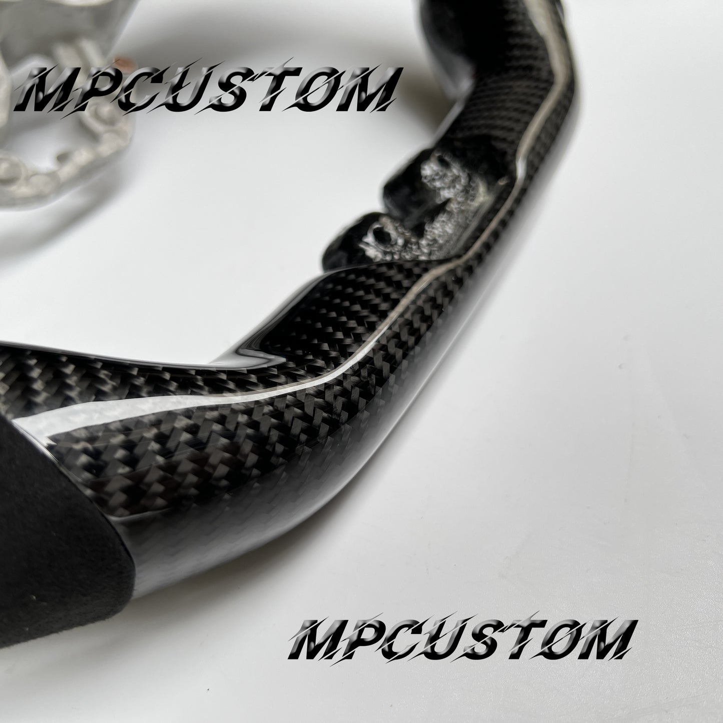Mpcustom for Nissan GTR R35 2017+ carbon fiber steering wheel flat top and red stripe line
