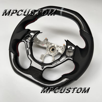 Mpcustom for Nissan GTR R35 2009-2016 carbon fiber steering wheel gloss and flat bottom