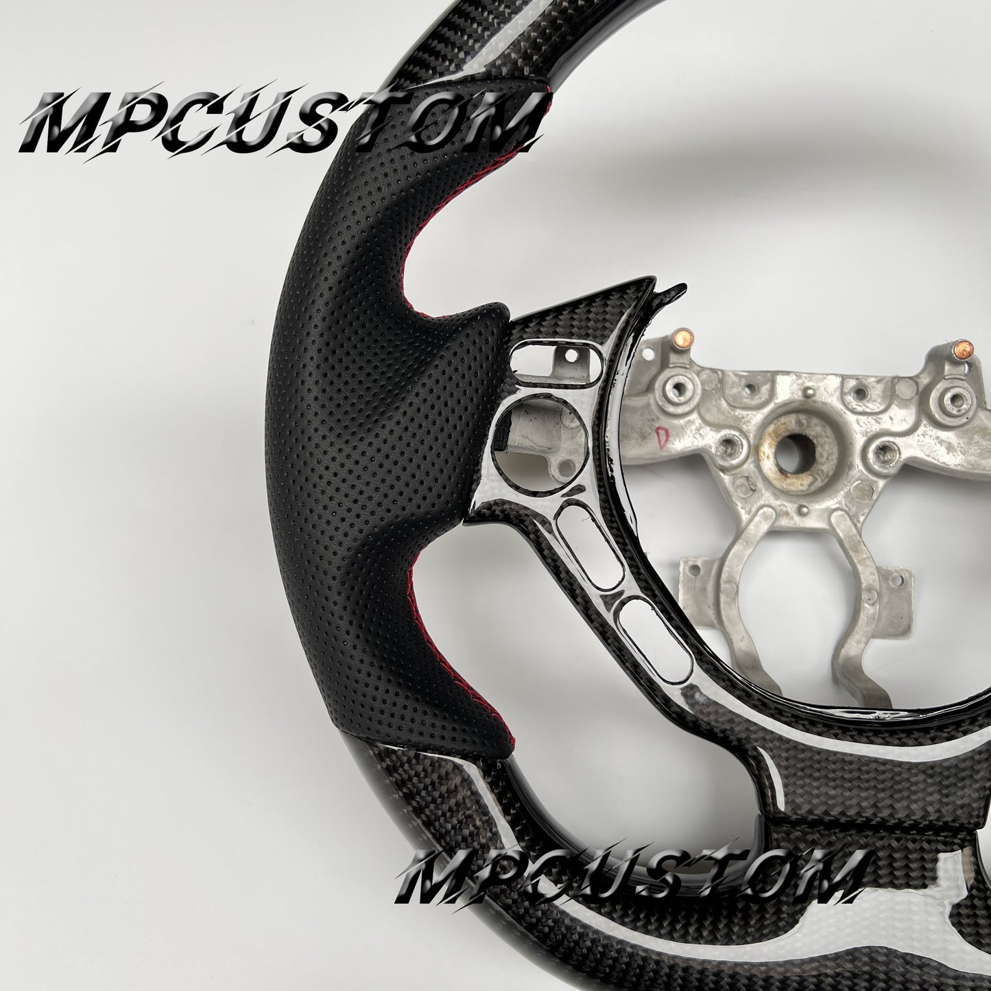 Mpcustom for Nissan GTR R35 2009-2016 carbon fiber steering wheel gray stripe line