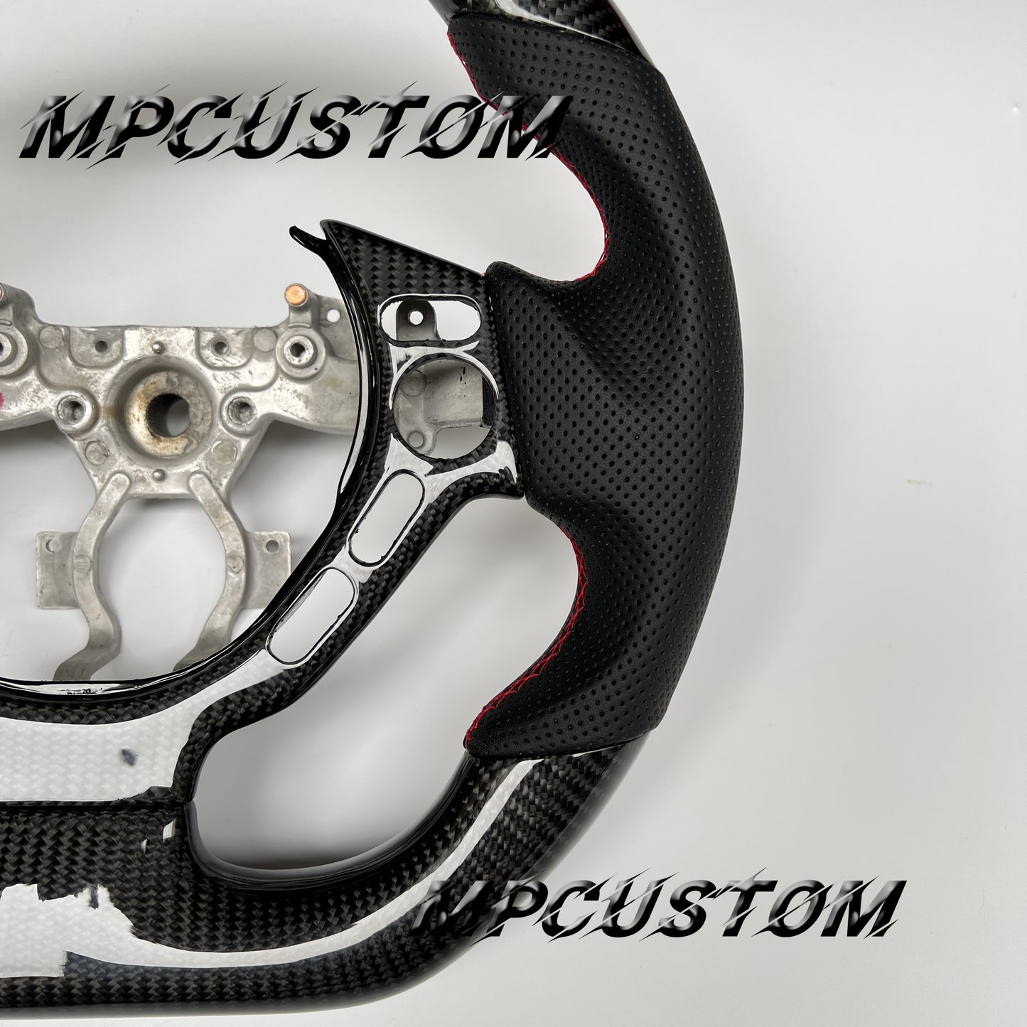Mpcustom for Nissan GTR R35 2009-2016 carbon fiber steering wheel gray stripe line