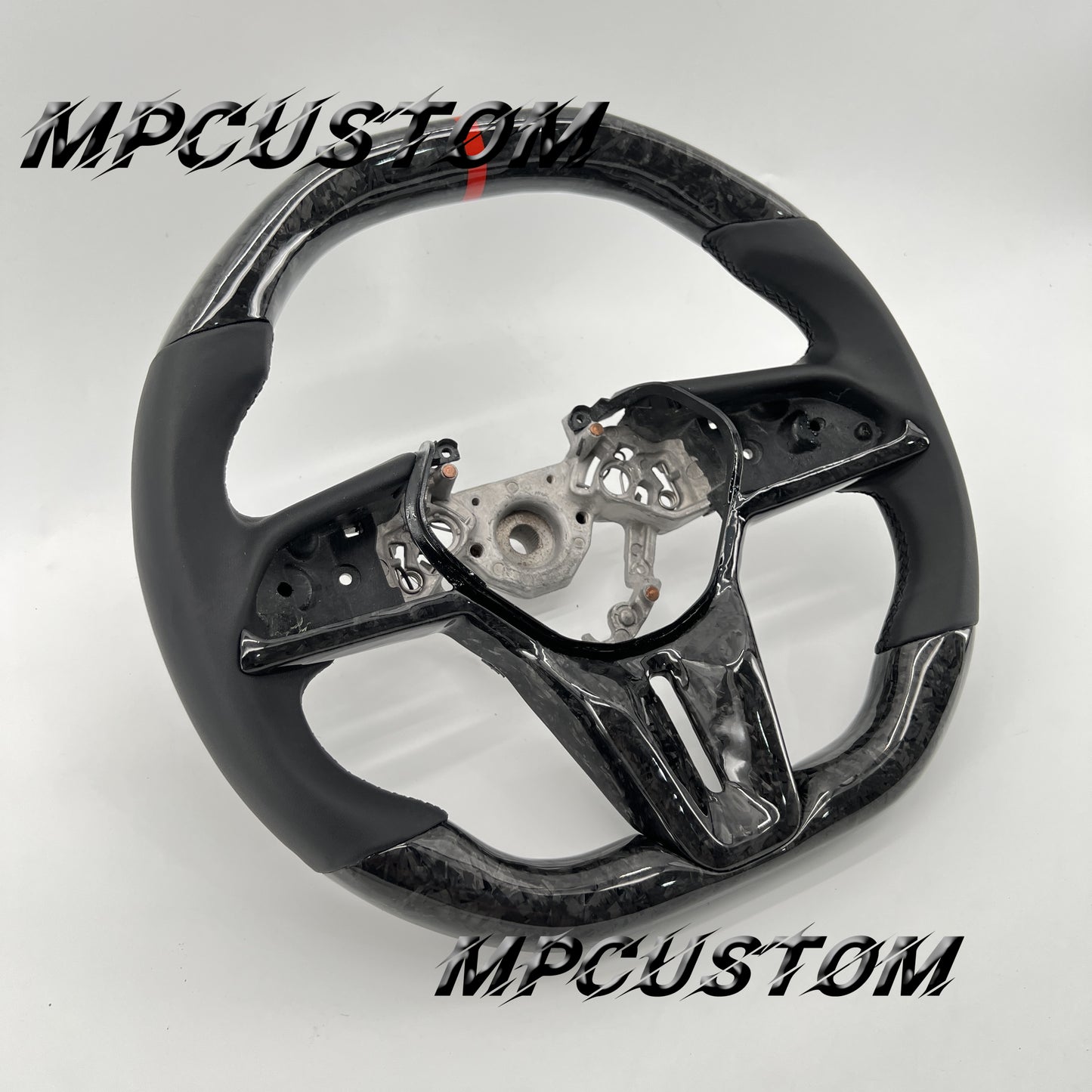 Mpcustom for Nissan GTR R35 2017+ carbon fiber steering wheel red stripe line