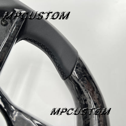 Mpcustom for Nissan GTR R35 2017+ carbon fiber steering wheel gloss and red stripe line