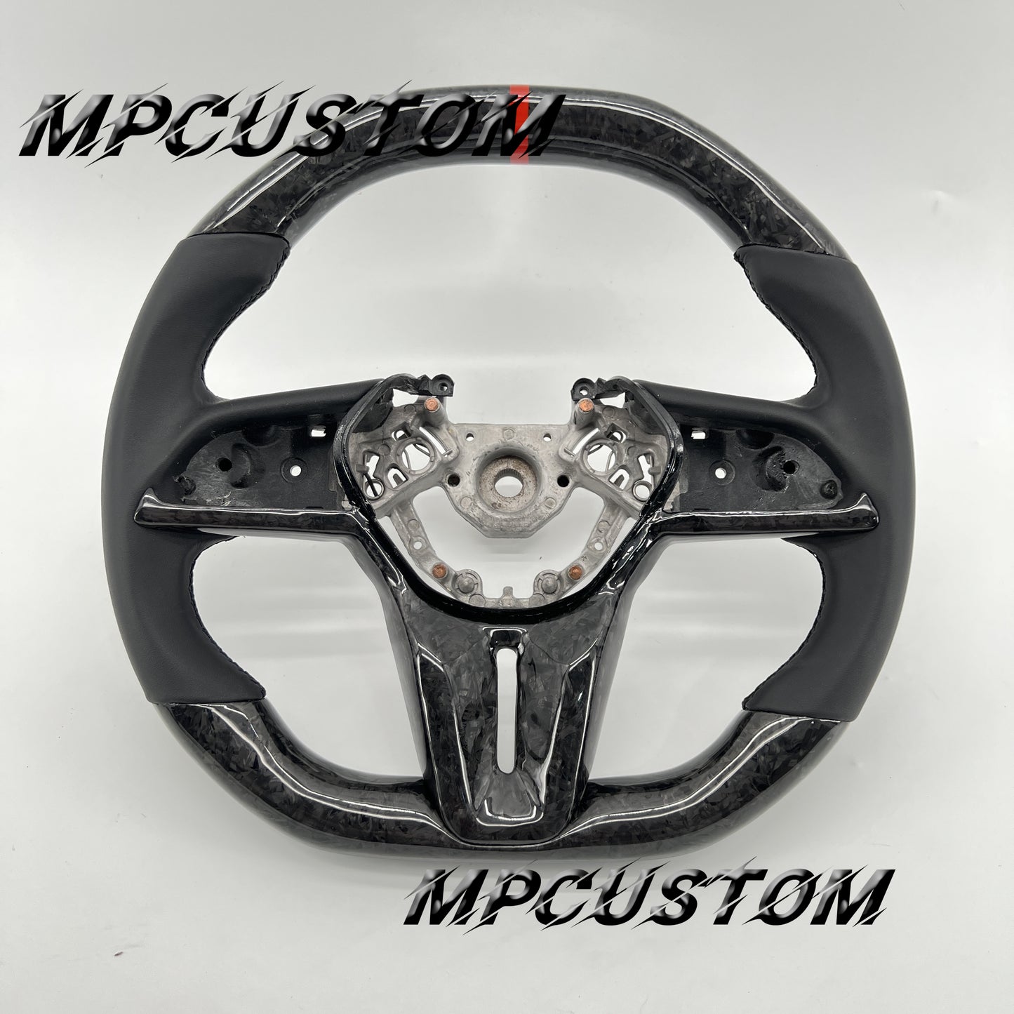 Mpcustom for Nissan GTR R35 2017+ carbon fiber steering wheel gloss and red stripe line