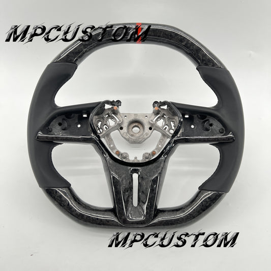 Mpcustom for Nissan GTR R35 2017+ carbon fiber steering wheel gloss and red stripe line
