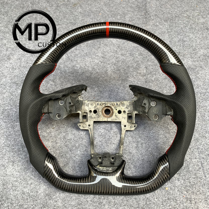 MPCUSTOM Fit For Acura ILX A-Spec 2013-2022/RDX 2013-2018 carbon fiber steering wheel black perforated leather red center line