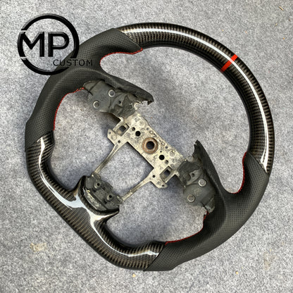 MPCUSTOM Fit For Acura ILX A-Spec 2013-2022/RDX 2013-2018 carbon fiber steering wheel black perforated leather red center line