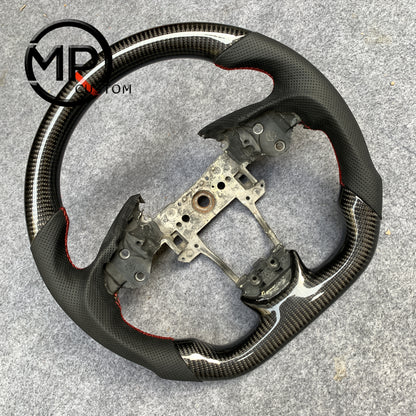 MPCUSTOM Fit For Acura ILX A-Spec 2013-2022/RDX 2013-2018 carbon fiber steering wheel black perforated leather red center line