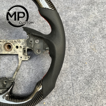 MPCUSTOM Fit For Acura ILX A-Spec 2013-2022/RDX 2013-2018 carbon fiber steering wheel black perforated leather red center line