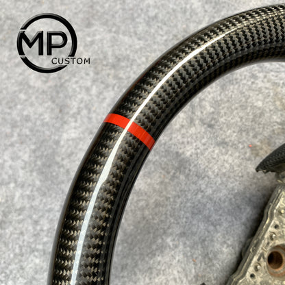 MPCUSTOM Fit For Acura ILX A-Spec 2013-2022/RDX 2013-2018 carbon fiber steering wheel black perforated leather red center line