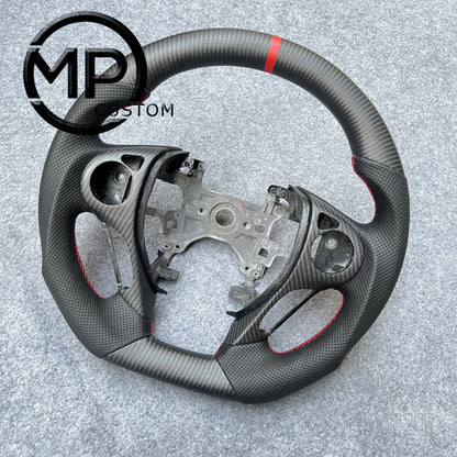 MPCUSTOM Fit For Honda 9th gen Accord SPORT 4 DOOR SEDAN 2013-2017/Crosstour 2013-2015/Ridgeline 2017-2020 carbon fiber steering wheel black perforated leather red center line