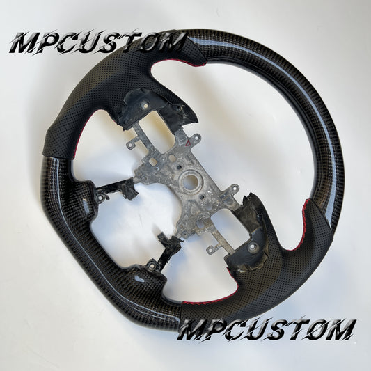 Mpcustom for Honda 9th gen Accord 2013-2017 carbon fiber steering wheel red stitching and perforated leather