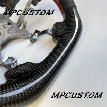 Mpcustom for Honda 9th gen Accord 2013-2017 carbon fiber steering wheel red stitching and perforated leather