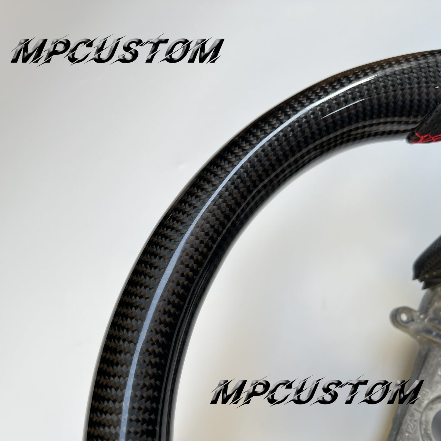 Mpcustom for Honda 9th gen Accord 2013-2017 carbon fiber steering wheel gloss and red stitching
