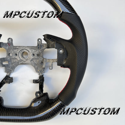 Mpcustom for Honda 9th gen Accord 2013-2017 carbon fiber steering wheel gloss and red stitching
