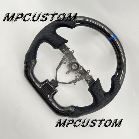Mpcustom for Subaru wrx sti 2003-2007 carbon fiber steering wheel blue stripe line and gloss