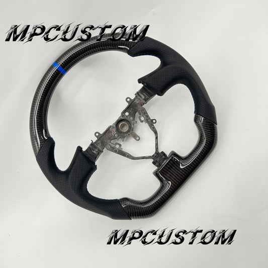 Mpcustom for Subaru wrx sti 2003-2007 carbon fiber steering wheel gloss and round top