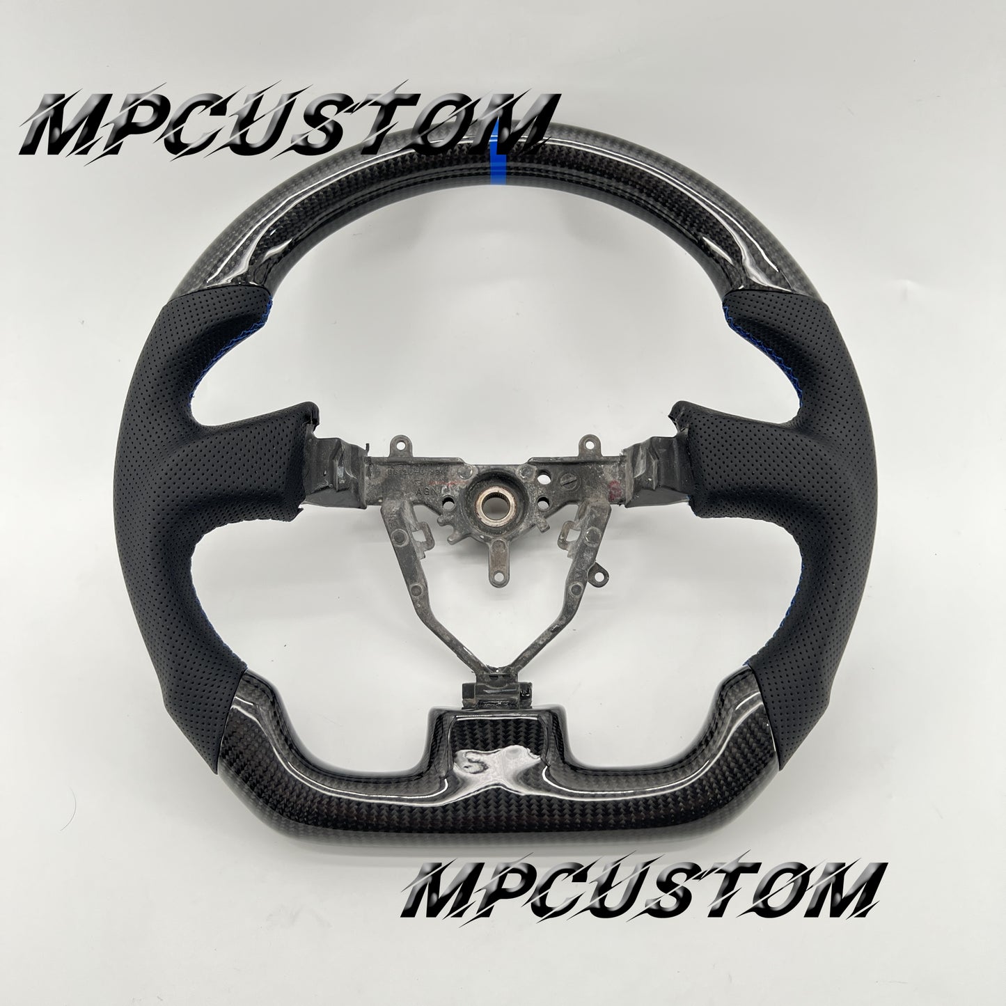 Mpcustom for Subaru wrx sti 2003-2007 carbon fiber steering wheel blue stripe line