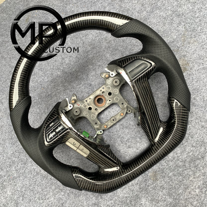 MPCUSTOM Fit For Honda 8th gen Accord/CP1 CP2 CP3/Pilot 2009-2015/Odyssey 2011-2017 carbon fiber steering wheel black perforatara leather