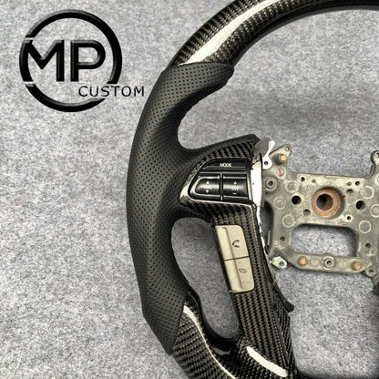 MPCUSTOM Fit For Honda 8th gen Accord/CP1 CP2 CP3/Pilot 2009-2015/Odyssey 2011-2017 carbon fiber steering wheel black perforatara leather
