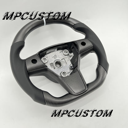 Mpcustom for Tesla model 3 Y carbon fiber steering wheel smooth and matte