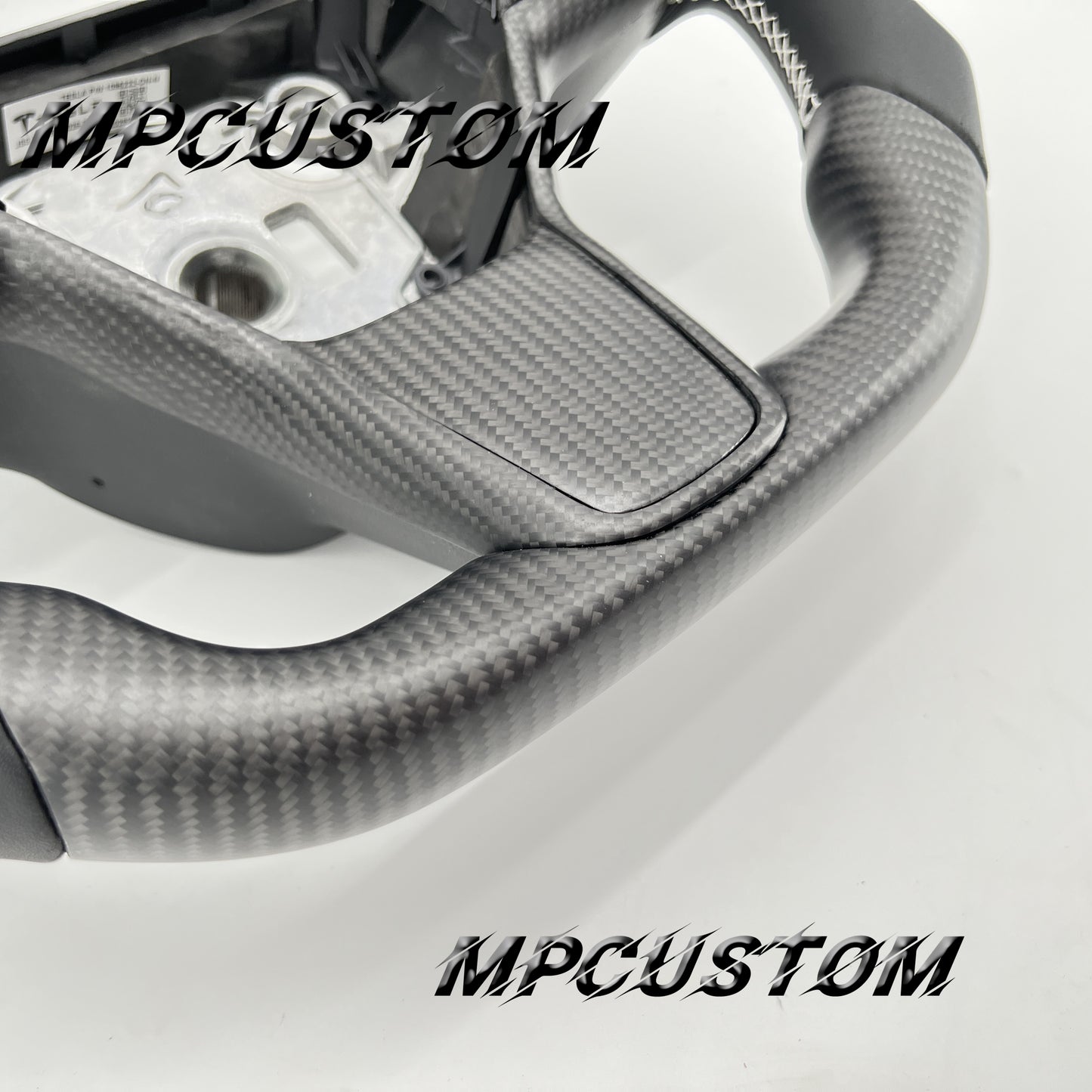 Mpcustom for Tesla model 3 Y carbon fiber steering wheel smooth and round top