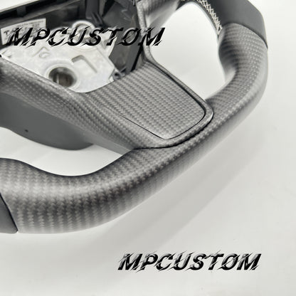 Mpcustom for Tesla model 3 Y carbon fiber steering wheel smooth and round top