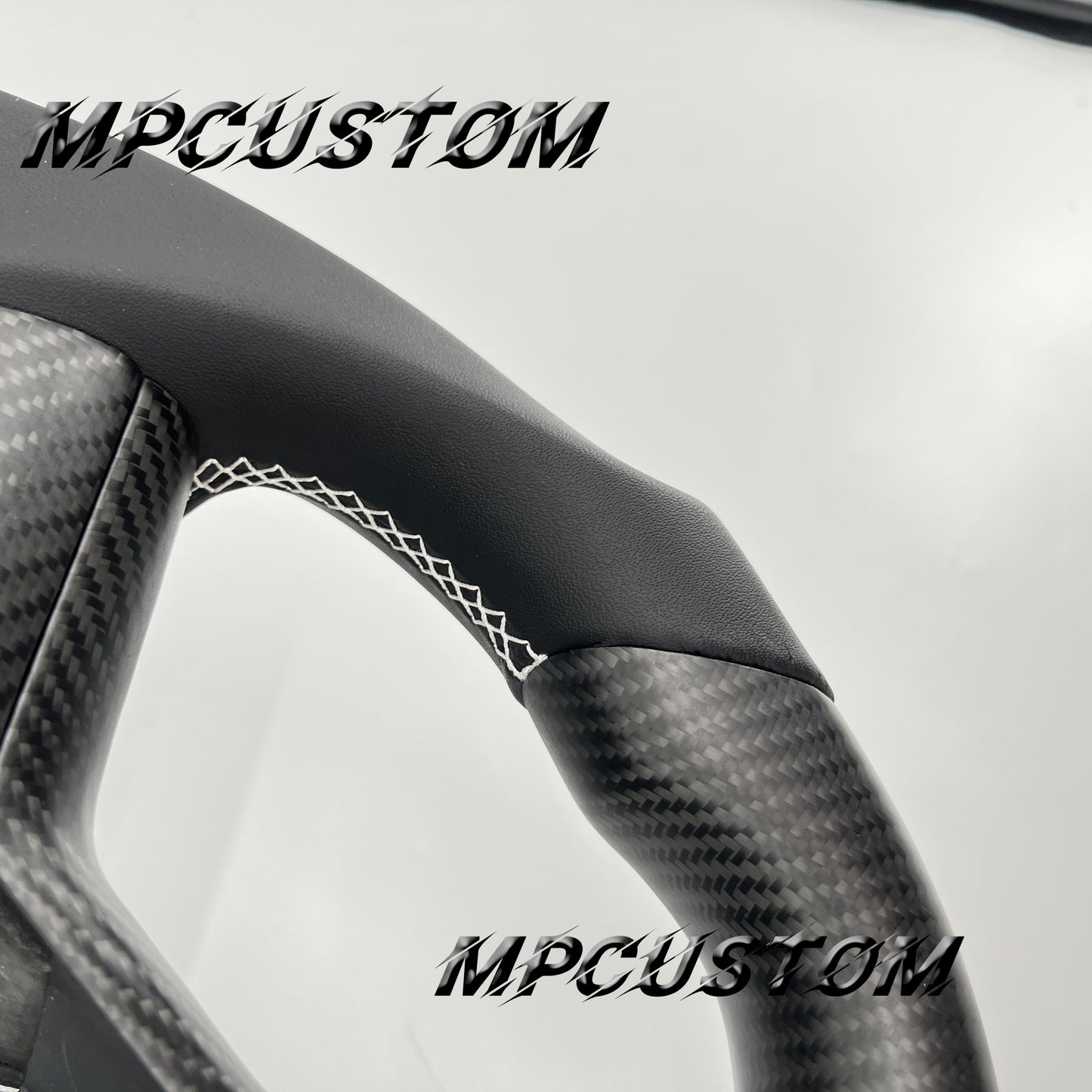 Mpcustom for Tesla model 3 Y carbon fiber steering wheel smooth and round top