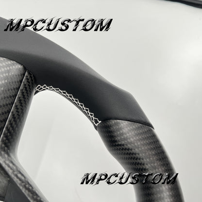 Mpcustom for Tesla model 3 Y carbon fiber steering wheel smooth and round top