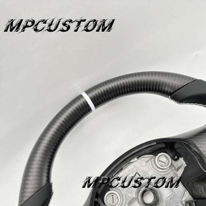 Mpcustom for Tesla model 3 Y carbon fiber steering wheel smooth and round top