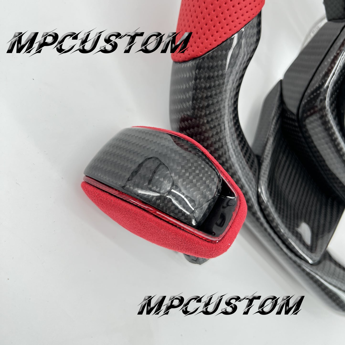 Mpcustom for Toyota Highlander 2022+ carbon fiber steering wheel gloss and red stripe line
