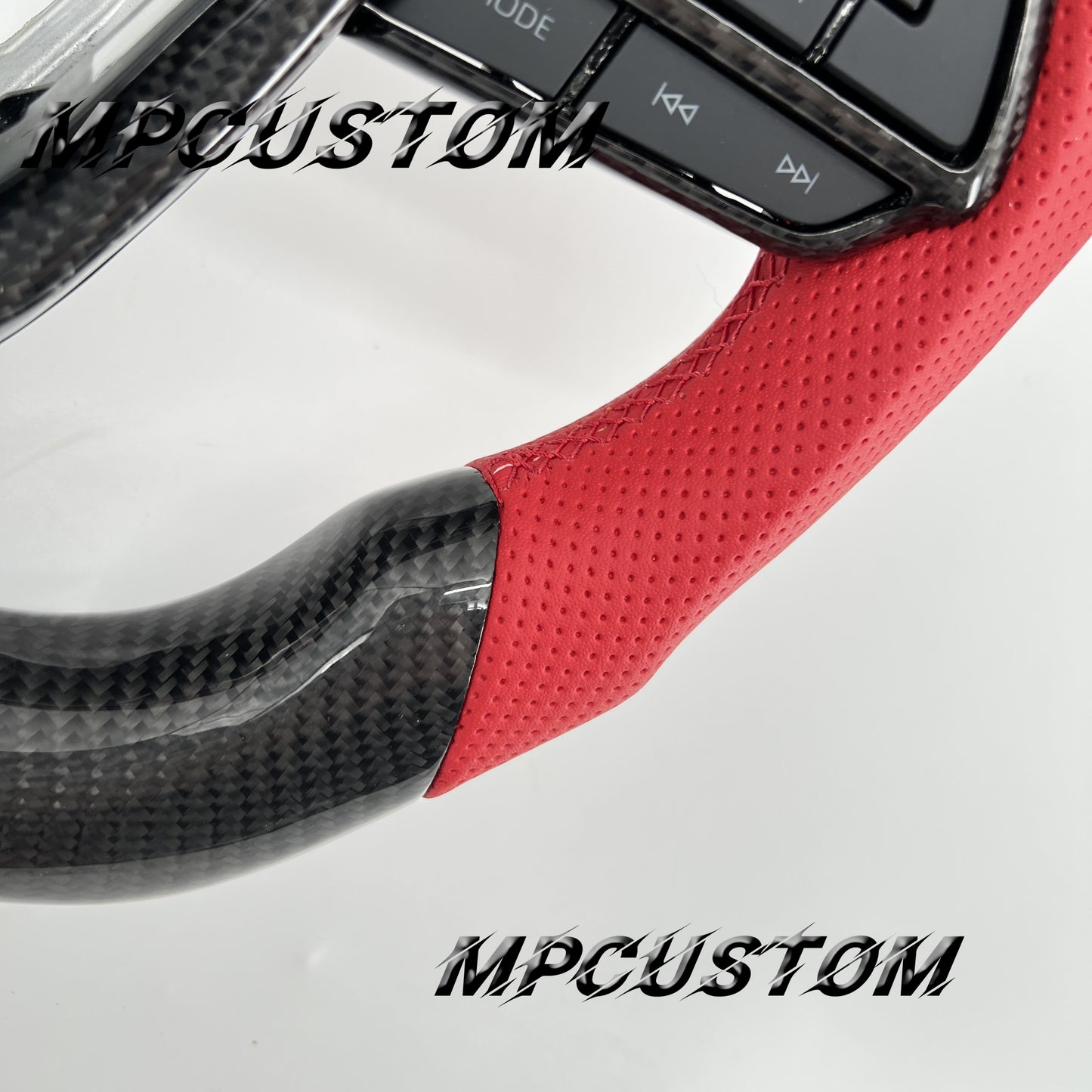Mpcustom for Toyota Highlander 2022+ carbon fiber steering wheel red stitching