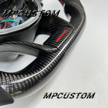 Mpcustom for Mercedes Benz 808AMG /W205 AMG carbon fiber steering wheel round top and red stripe line