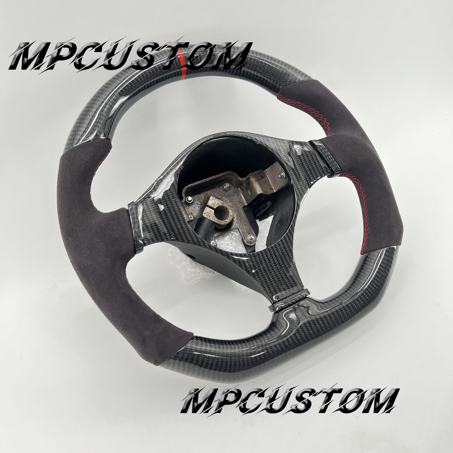 Mpcustom for Mitsubishi EVO9 carbon fiber steering wheel red stripe line