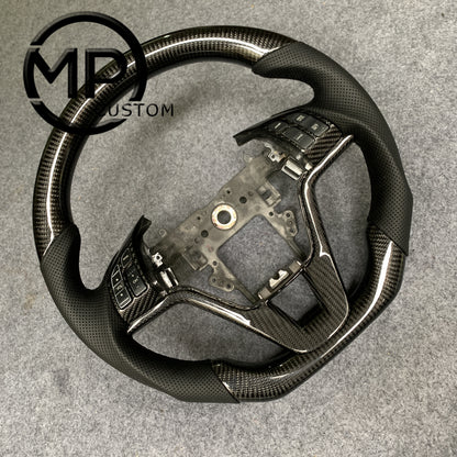 MPCUSTOM Fit For Honda CR-V CRV 2007-2011 carbon fiber steering wheel black smooth leather