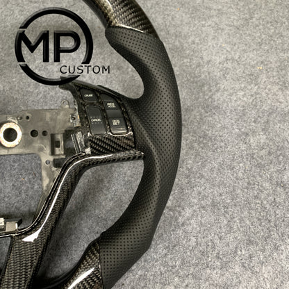 MPCUSTOM Fit For Honda CR-V CRV 2007-2011 carbon fiber steering wheel black smooth leather