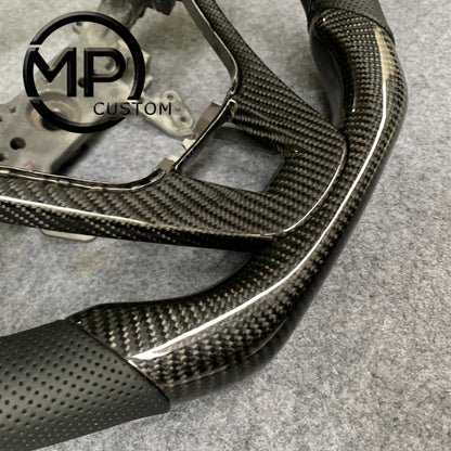 MPCUSTOM Fit For Honda CR-V CRV 2007-2011 carbon fiber steering wheel black smooth leather