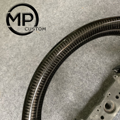 MPCUSTOM Fit For Honda CR-V CRV 2007-2011 carbon fiber steering wheel black smooth leather