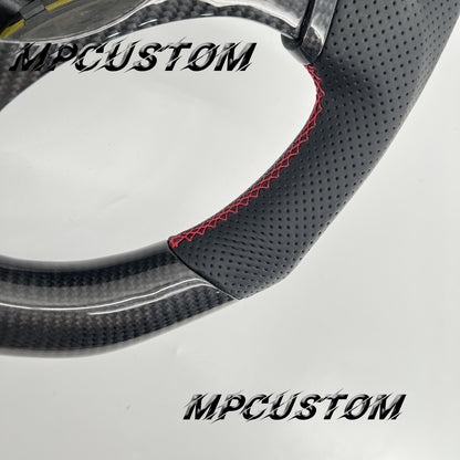 Mpcustom for Mitsubishi EVO9 carbon fiber steering wheel red stripe line