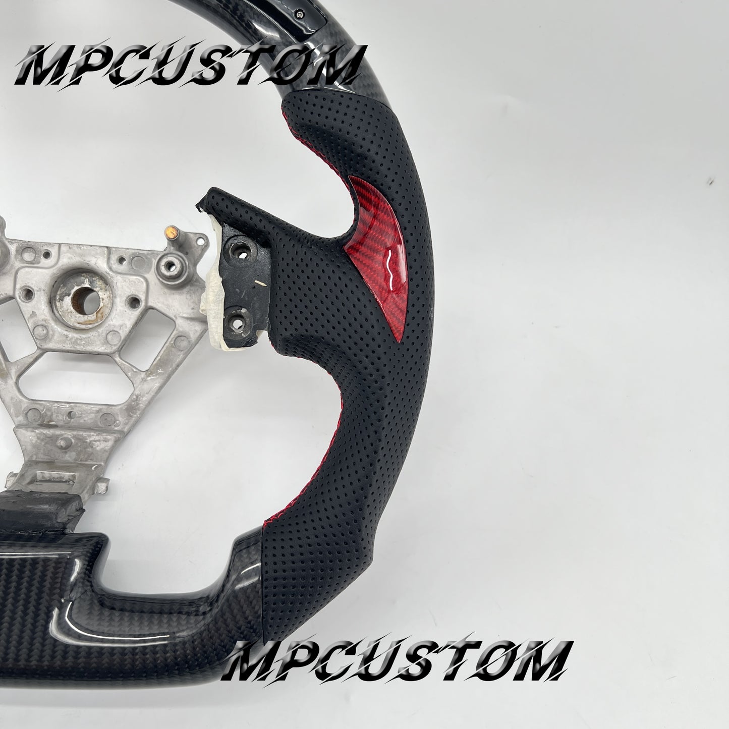 Mpcustom for Infiniti G35 2003-2006 carbon fiber steering wheel red stitching
