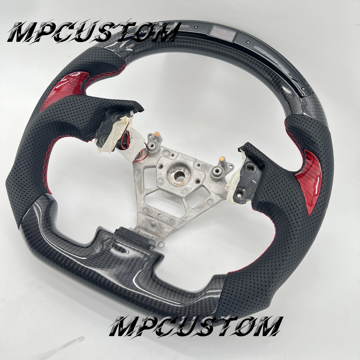 Mpcustom for Infiniti G35 2003-2006 carbon fiber steering wheel gloss and perforated leather
