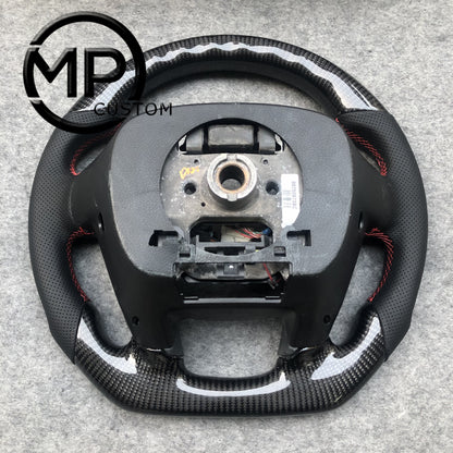 MPCUSTOM Fit For Honda 8th gen Accord/CP1 CP2 CP3/Pilot 2009-2015/Odyssey 2011-2017 carbon fiber steering wheel black perforatara leather