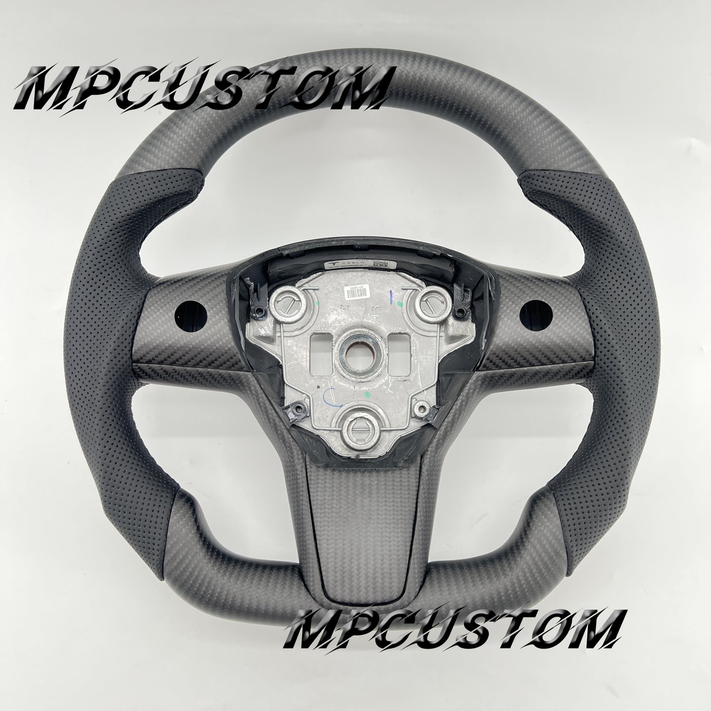 Mpcustom for Tesla model 3 Y carbon fiber steering wheel round top