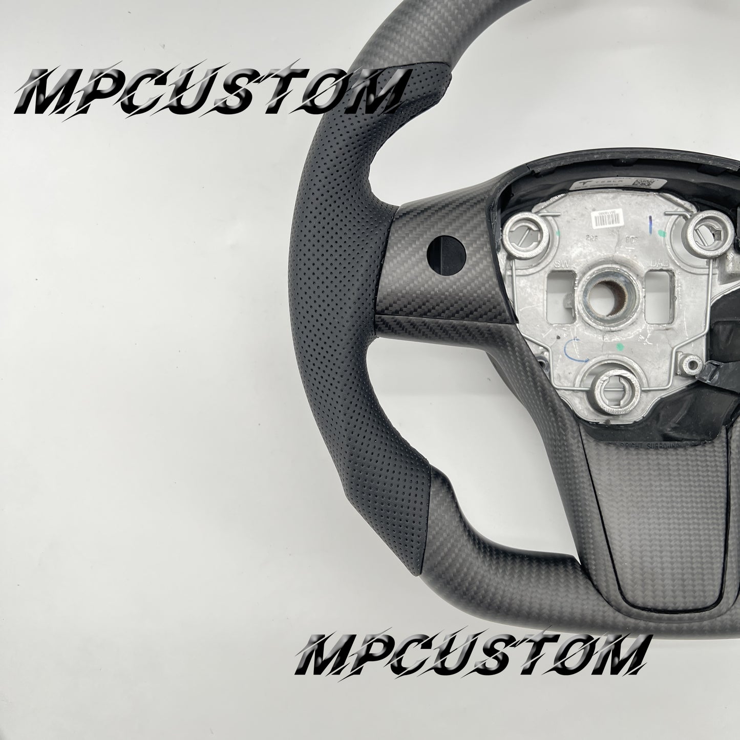 Mpcustom for Tesla model 3 Y carbon fiber steering wheel round top and flat bottom