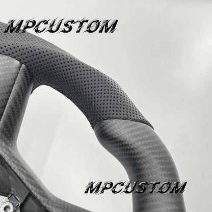 Mpcustom for Tesla model 3 Y carbon fiber steering wheel round top and flat bottom
