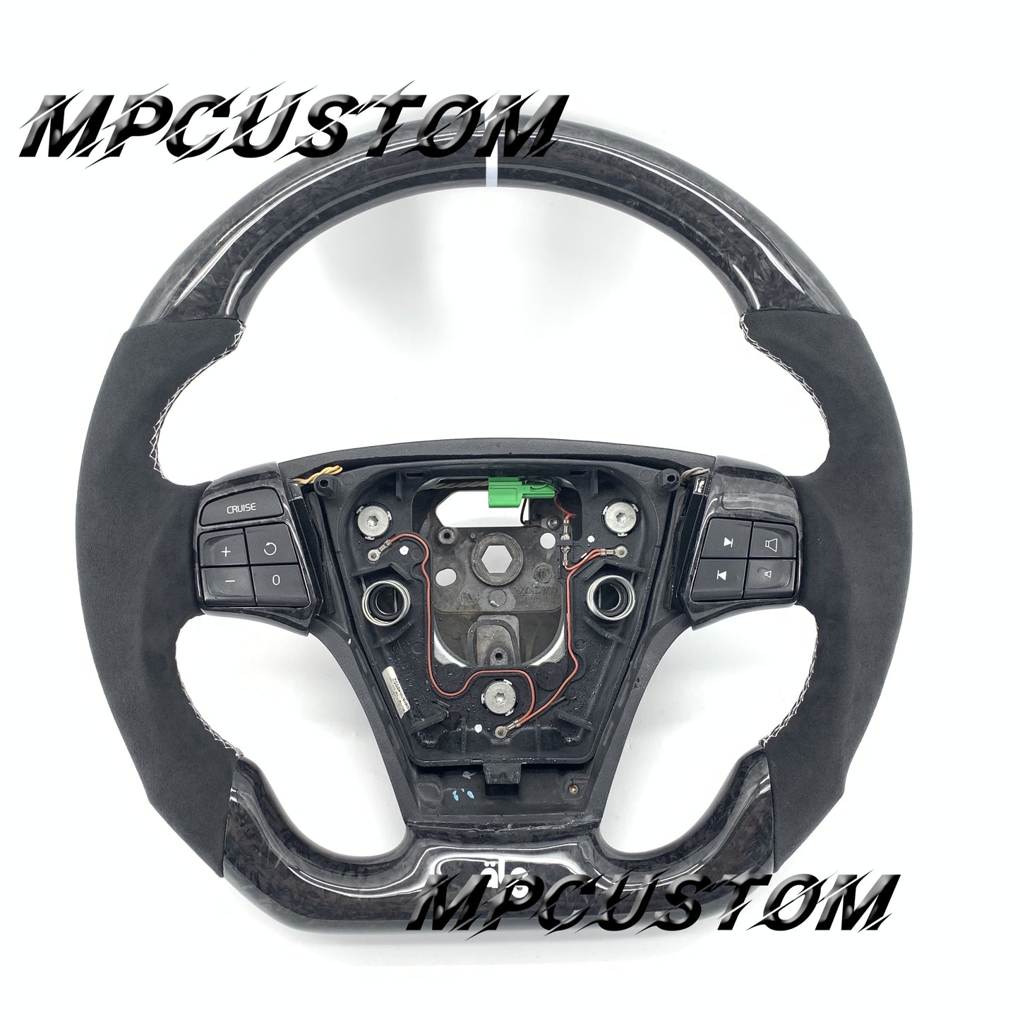 Mpcustom for Volvo S40 2008 carbon fiber steering wheel white stripe line