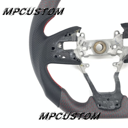 Mpcustom for Honda 10th Gen Civic 2016+ carbon fiber steering wheel matte and flat bottom and round top