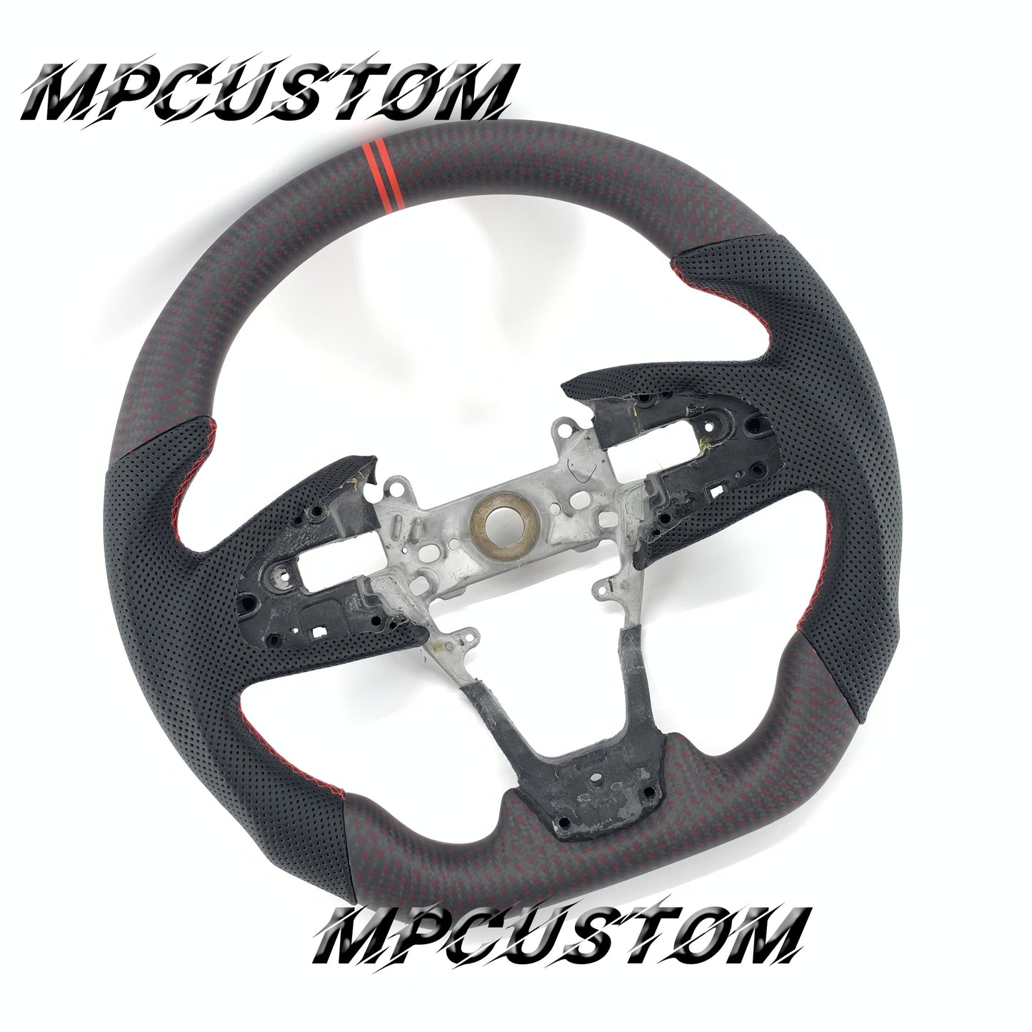 Mpcustom for Honda 10th Gen Civic 2016+ carbon fiber steering wheel matte and red stitching